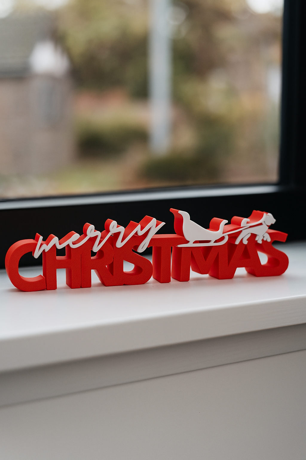 MerryChristmas-Schriftzug als Deko / Aufsteller