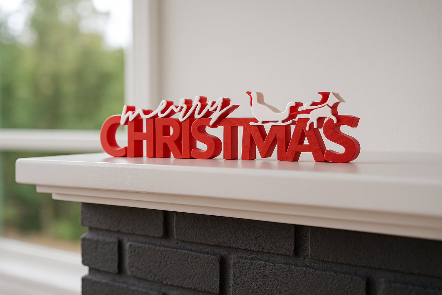 MerryChristmas-Schriftzug als Deko / Aufsteller