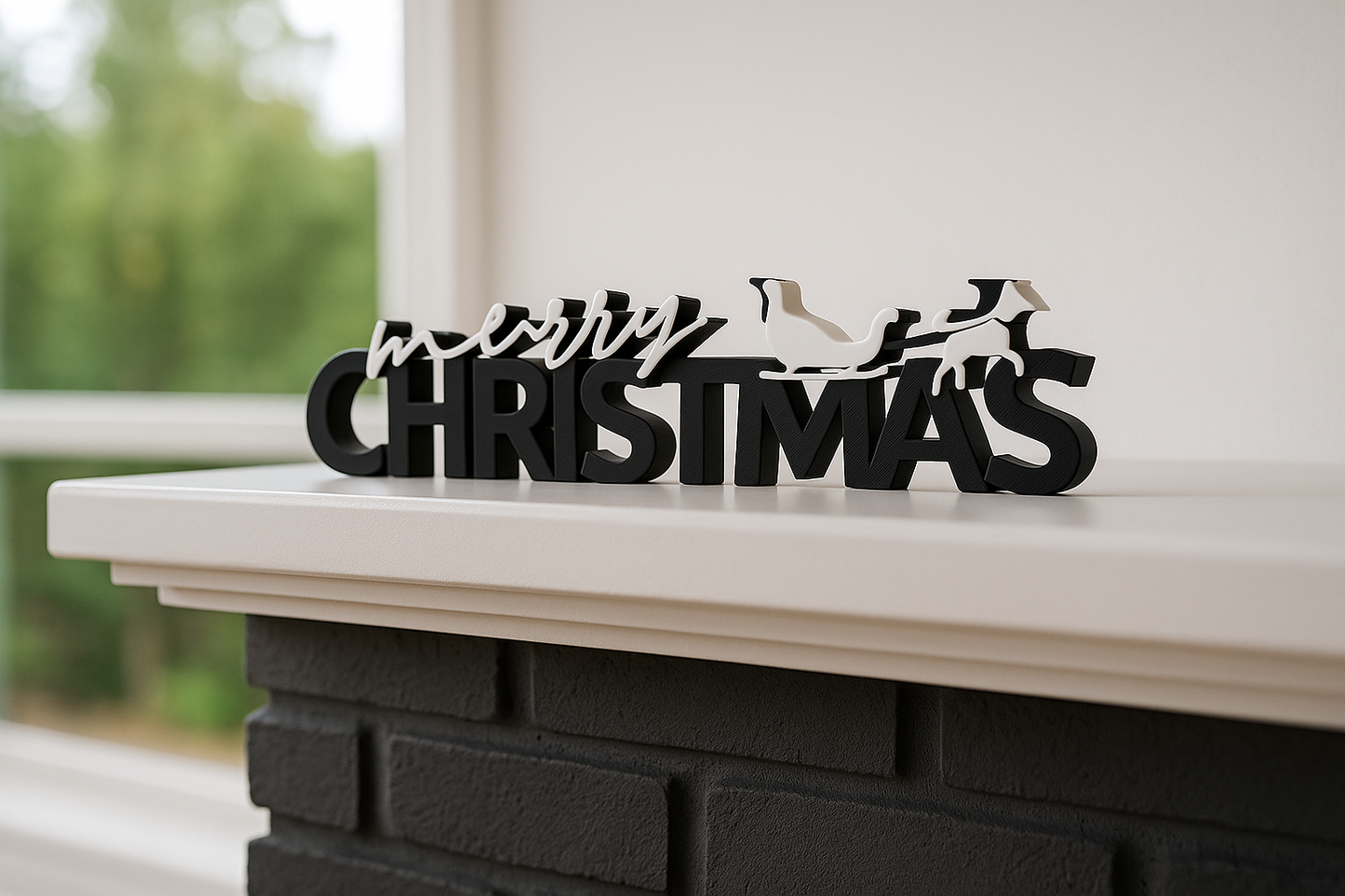 MerryChristmas-Schriftzug als Deko / Aufsteller