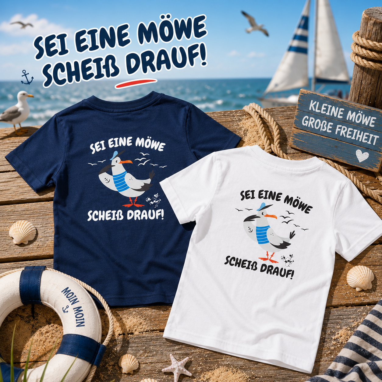 T-Shirt "Sei eine Möwe"