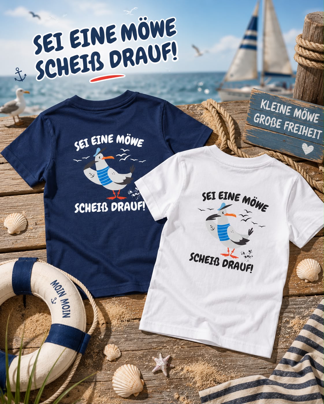T-Shirt "Sei eine Möwe"